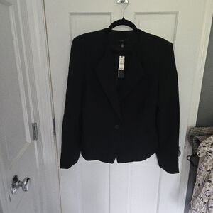 NWT Talbots " Grace Fit" Black Single Button Blazer Size 12